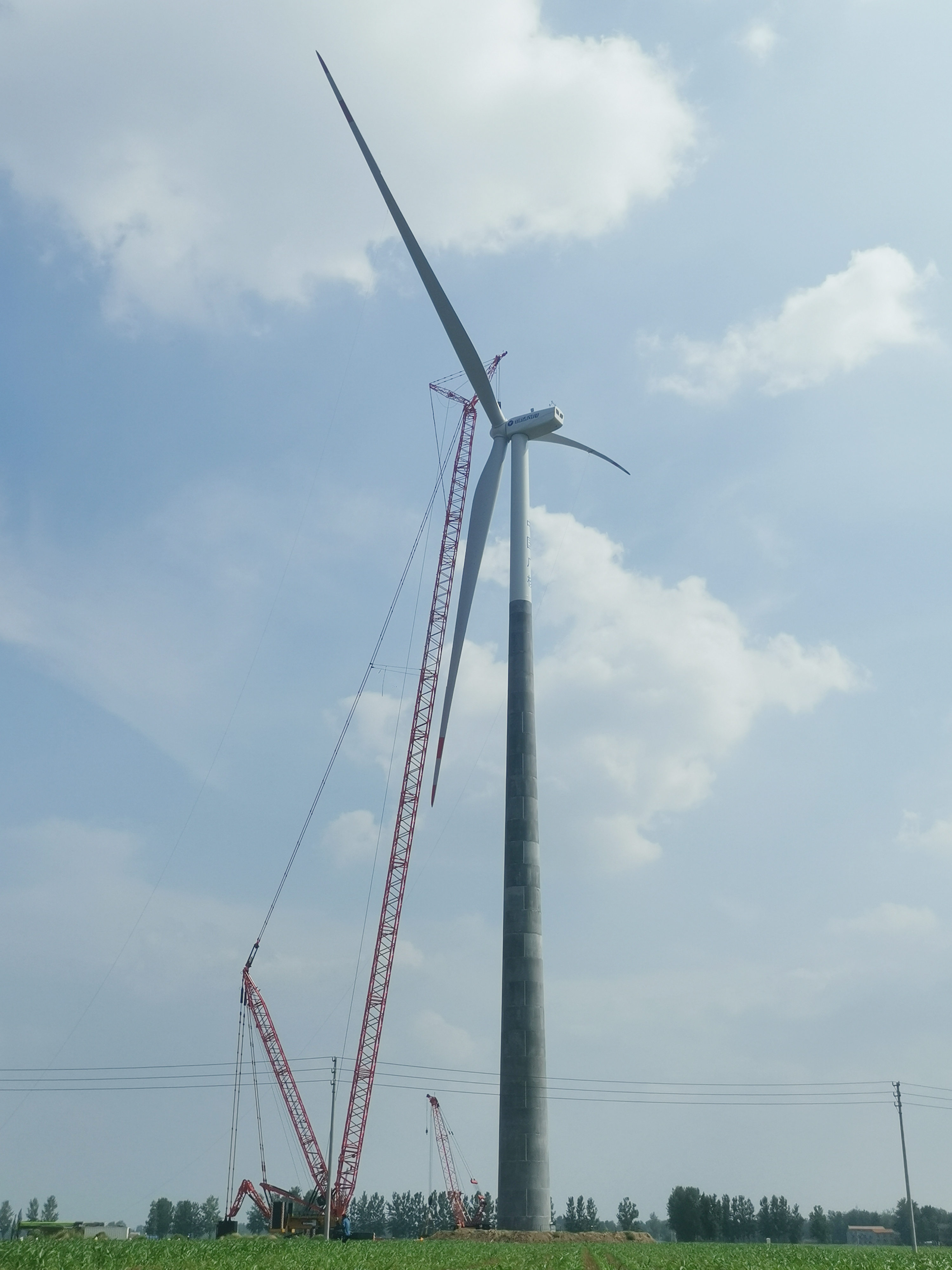 公司首臺！150米混塔機(jī)組順利并網(wǎng)